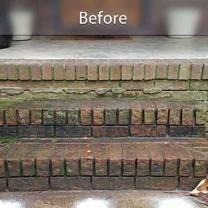 Sunken front stoop in Des Moines