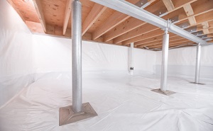 Crawl space structural support jacks installed in Creston