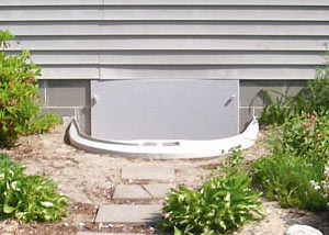 plastic crawl space access well installed in a Waterloo crawl space