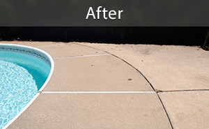 Sinking pool deck repaired with PolyLevel® concrete lifting