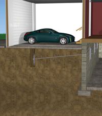 A street creep repair system implementing foundation wall anchors in a Knoxville home.