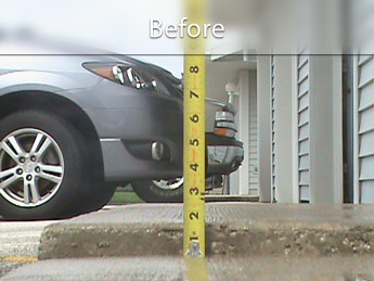 Sinking driveway concrete in Ames, IA