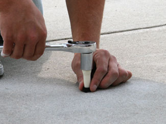 Ratcheting on the polyurethane attachment